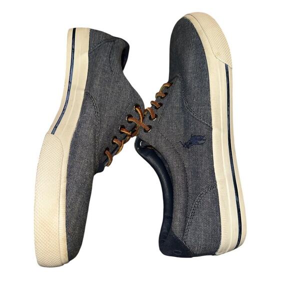 Polo Ralph Lauren Vaughn Denim Blue Canvas Lace Up Sneaker Men's Size 11D - Picture 4 of 11